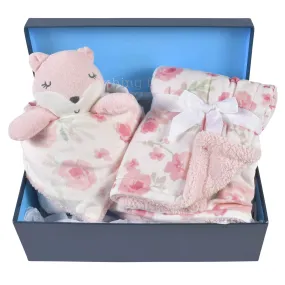 2-Piece Baby & Toddler Girls Fox Blanket & Security Blanket Set