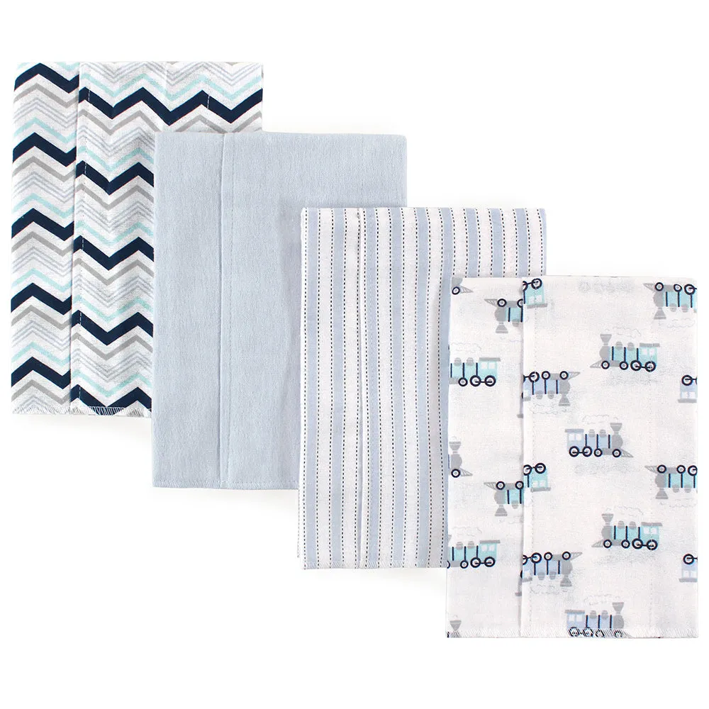 4-Pack Train Flannel Burp Cloths 01743