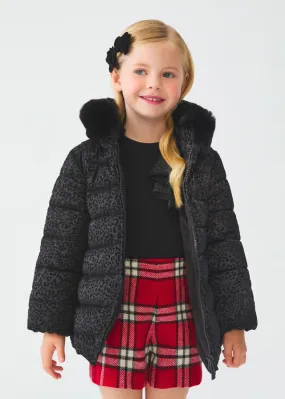 Abel & Lula 5834 - Black Flocked Coat