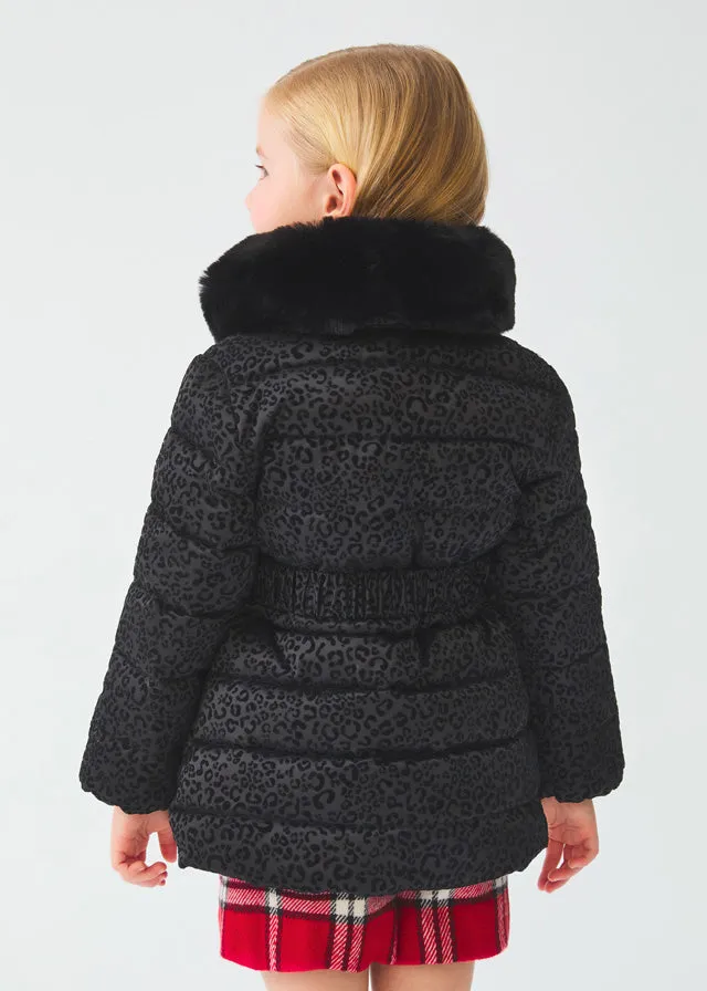 Abel & Lula 5834 - Black Flocked Coat