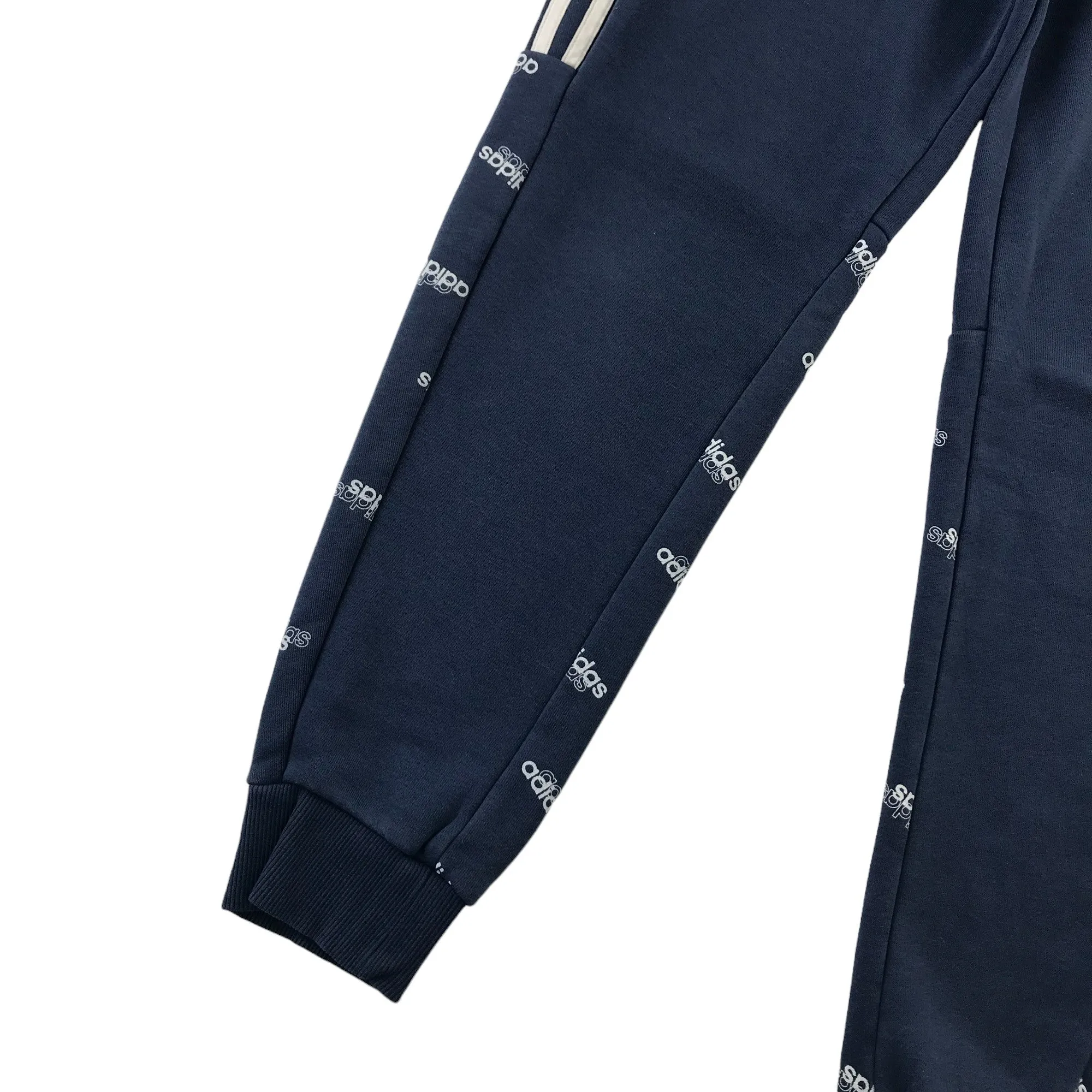 Adidas joggers 13 years blue three stripe and logo panels