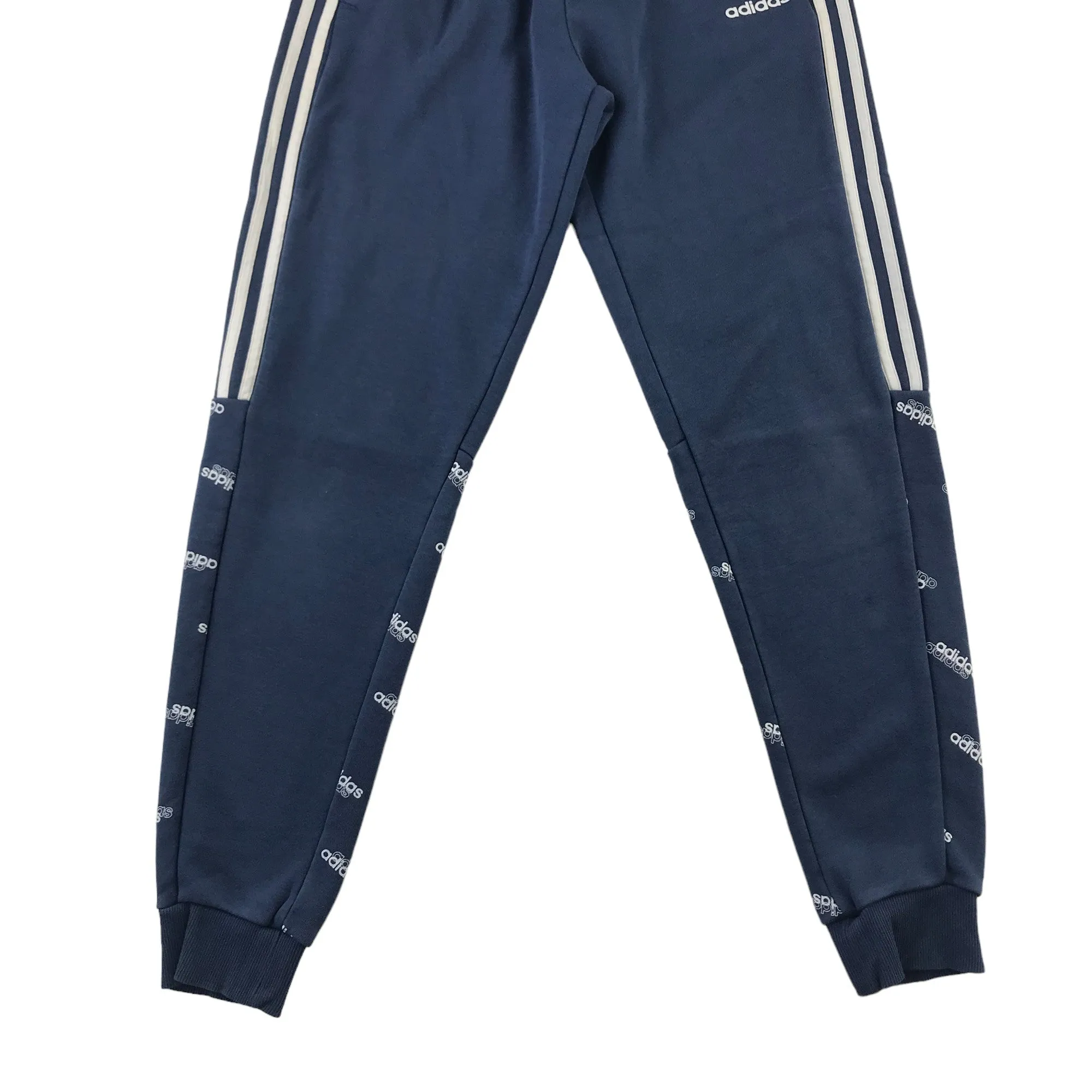 Adidas joggers 13 years blue three stripe and logo panels