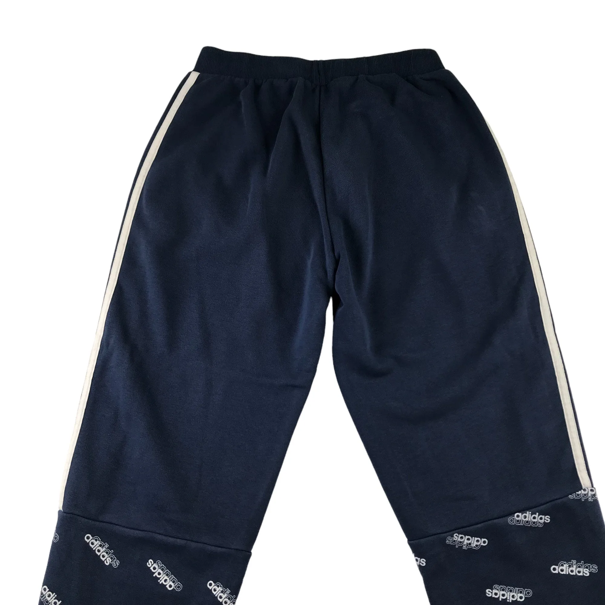 Adidas joggers 13 years blue three stripe and logo panels