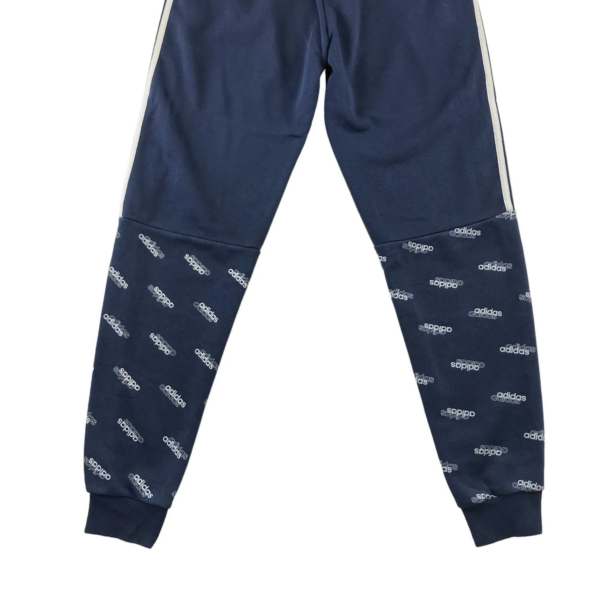 Adidas joggers 13 years blue three stripe and logo panels