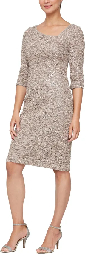 Alex Evenings 81122503 Short Sheath Formal Dress