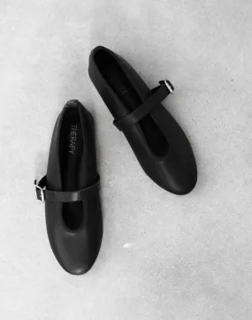 Amina Ballet Flat (Black Smooth PU) - By Therapy