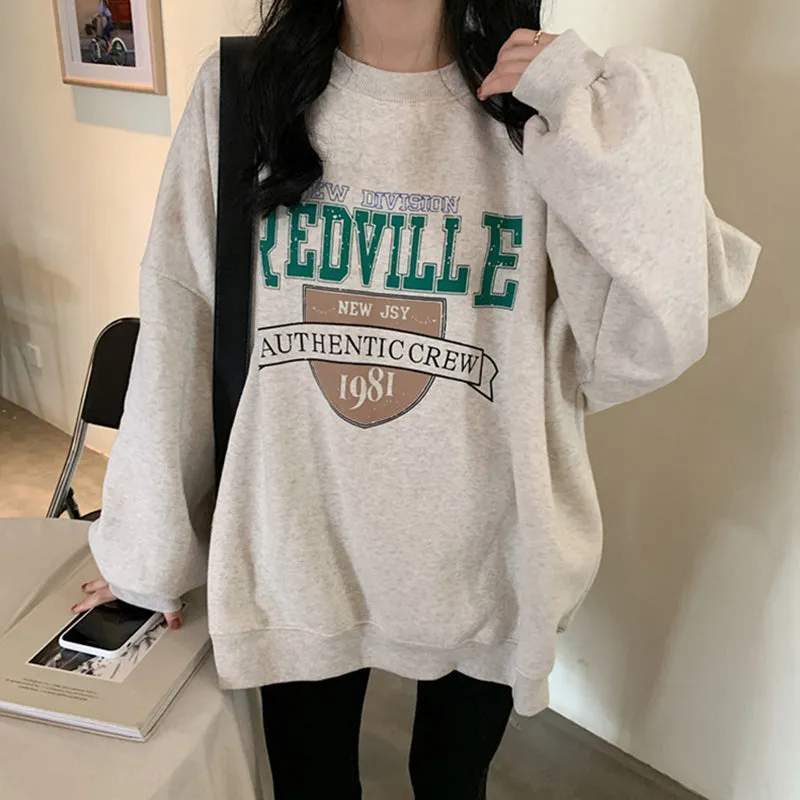 Amy Fashion - Crewneck Fashion Oversize Hoody Pullover