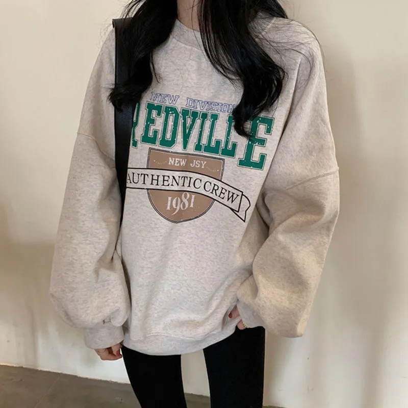 Amy Fashion - Crewneck Fashion Oversize Hoody Pullover