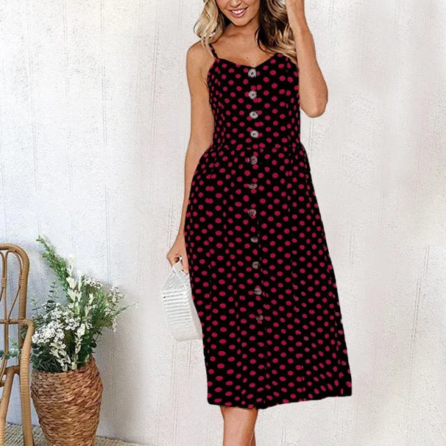 Amy Fashion - Cute Holiday Long Floral Print Midi Dresses