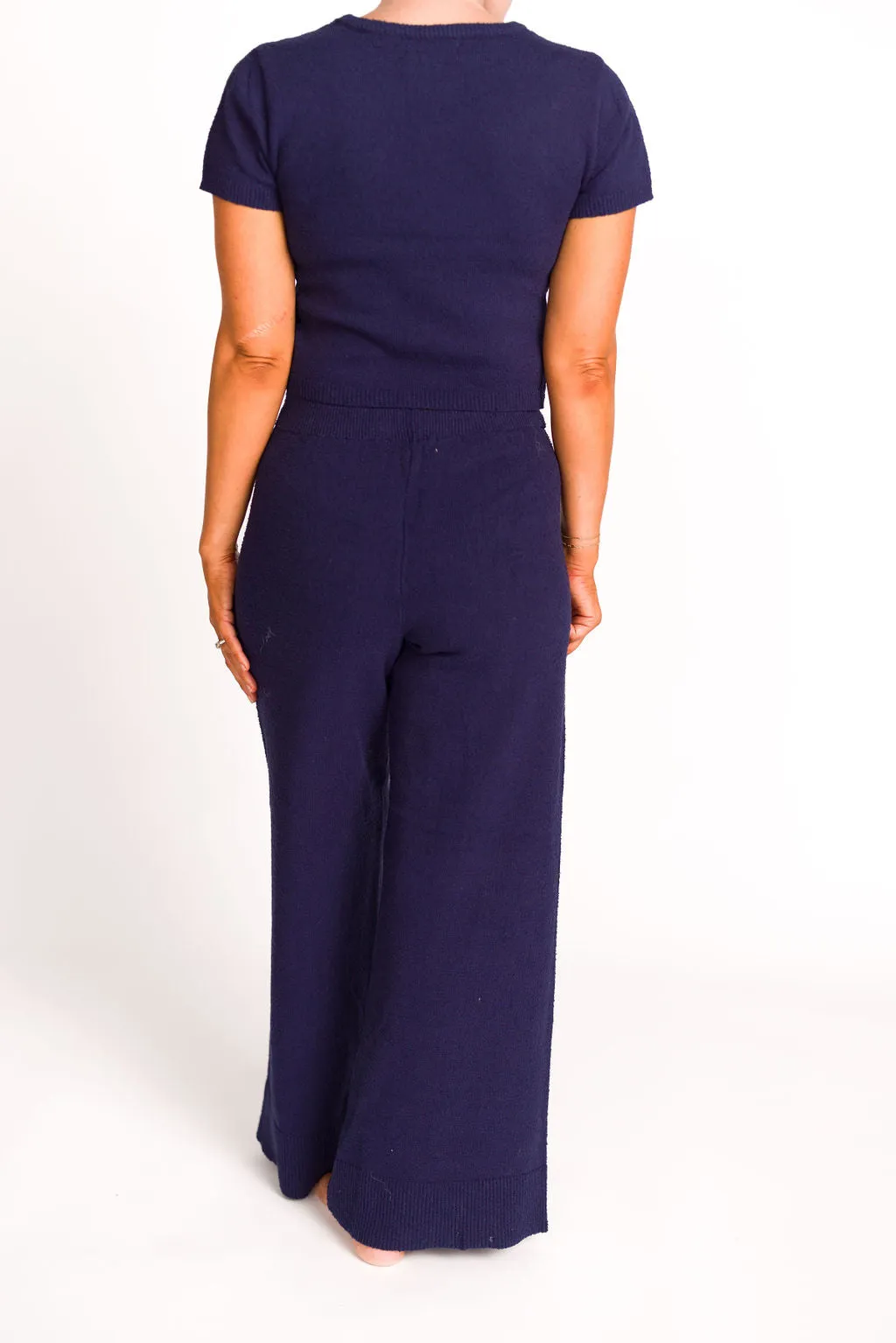 Andre Knit Top and Pants Set in Navy