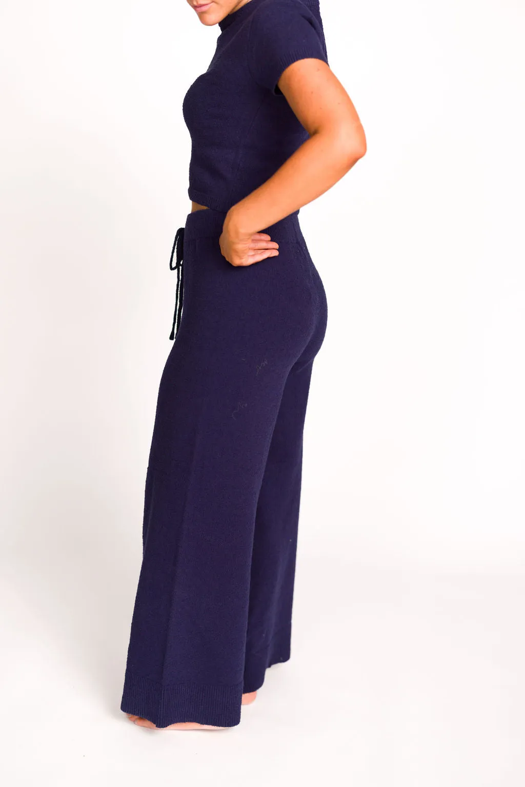 Andre Knit Top and Pants Set in Navy