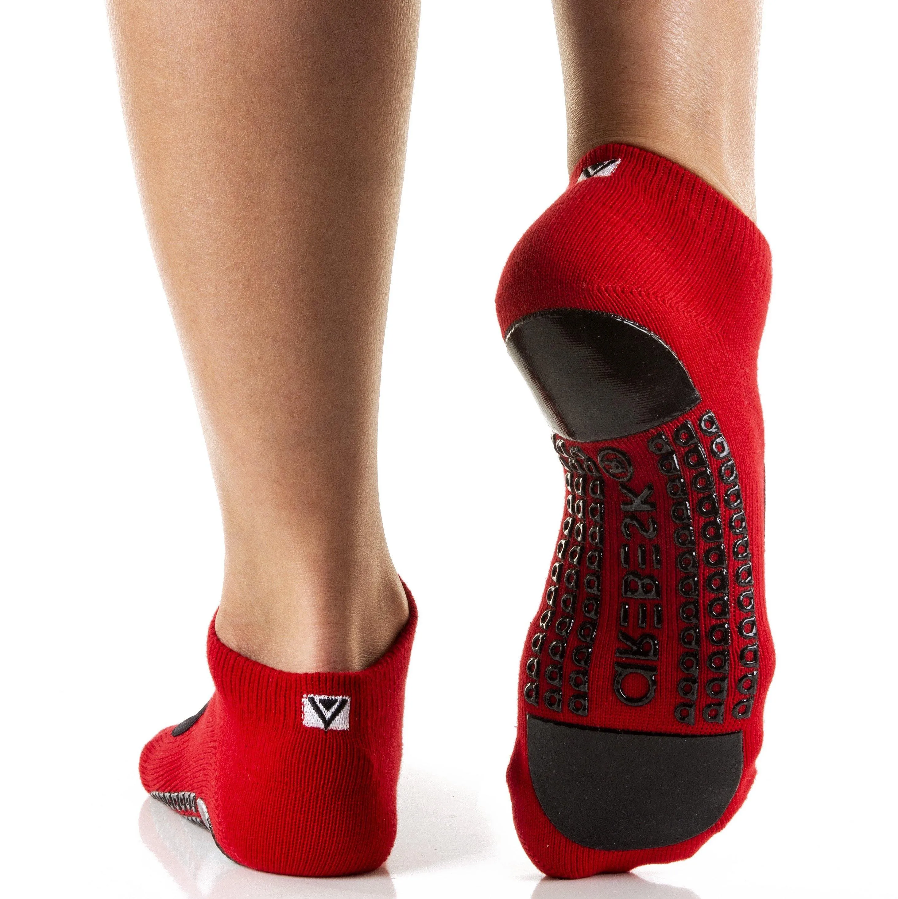 Arebesk Fishnet Grip Socks - Red (Barre / Pilates)