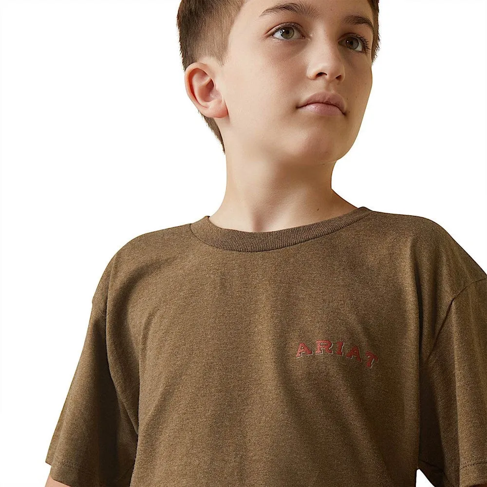 Ariat Boys Farm Truck T-Shirt Mocha Heather