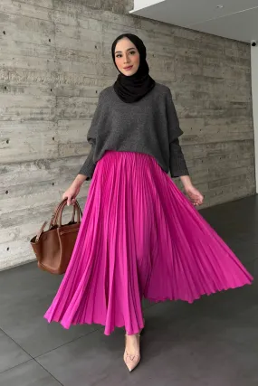 Atala Basic Skirt - Fuchsia - Rok Pleats Premium Wanita BT1532310