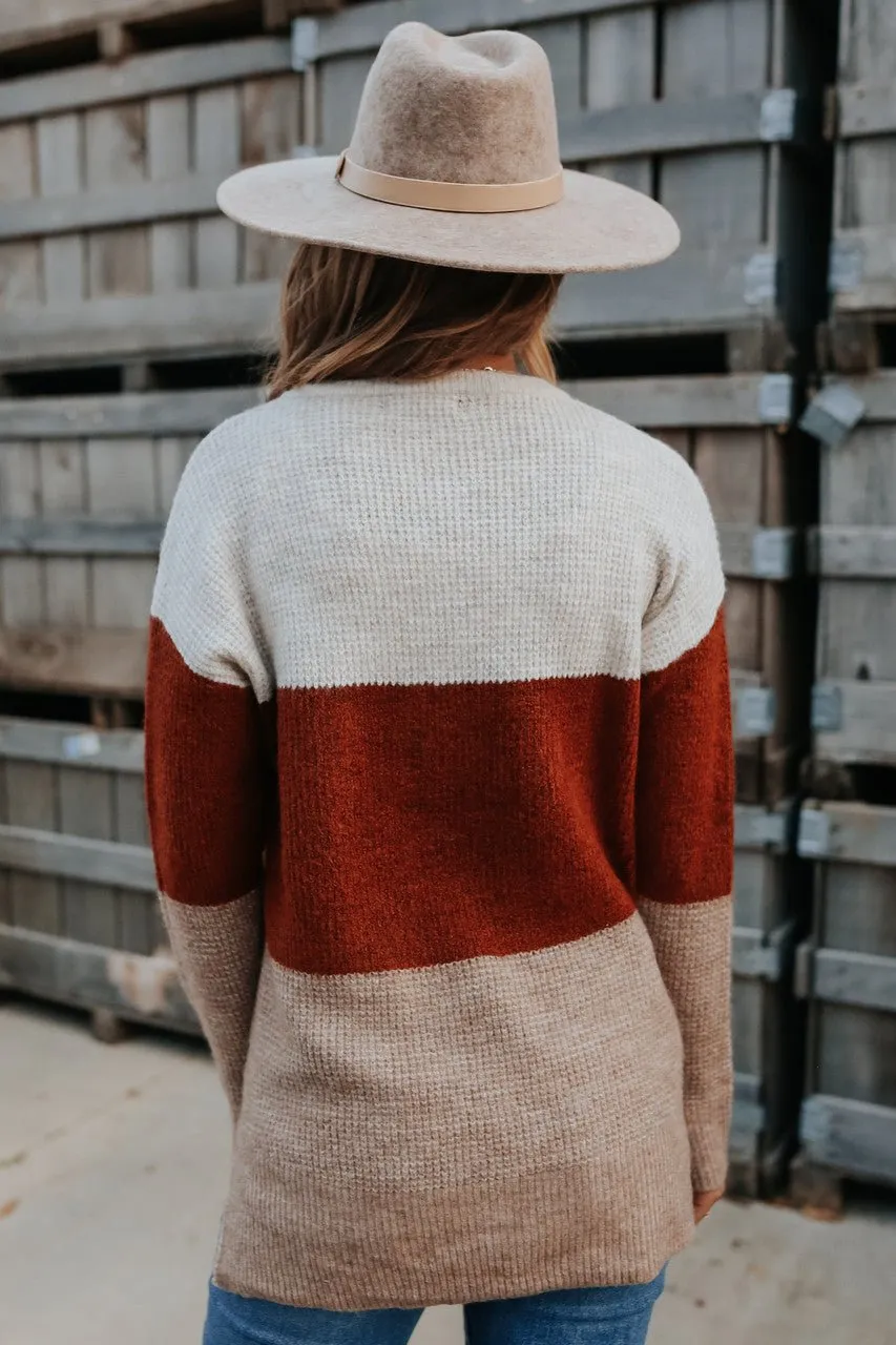 Autumn Ridge Colorblock Waffle Sweater