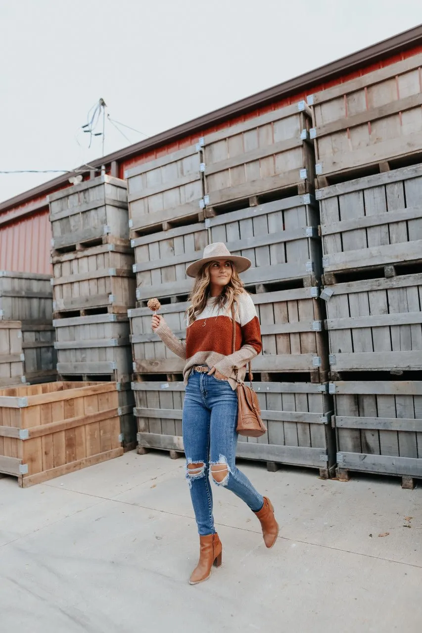 Autumn Ridge Colorblock Waffle Sweater