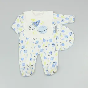 Baby 3 Piece Layette Gift Set Rocket (0-9 Months)-GF1263