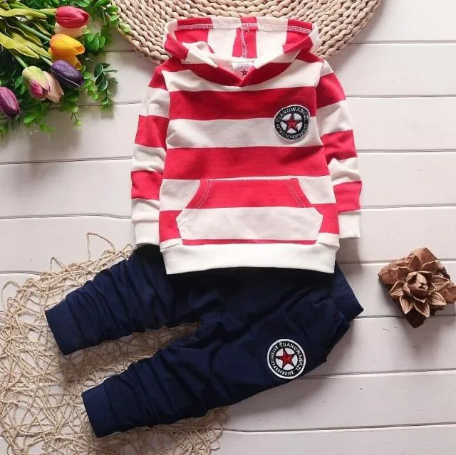 Baby and Toddler Cotton Set Outfit - Striped Sweatshirt