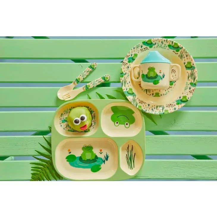 Baby Dinner Set in Gift Box Frog Print 4 pcs.