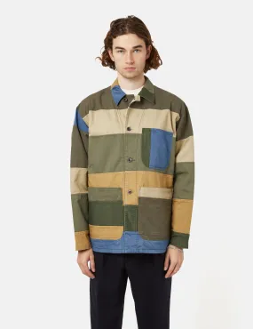 Beams Plus MIL Chore Jacket - Patchwork Green/Beige