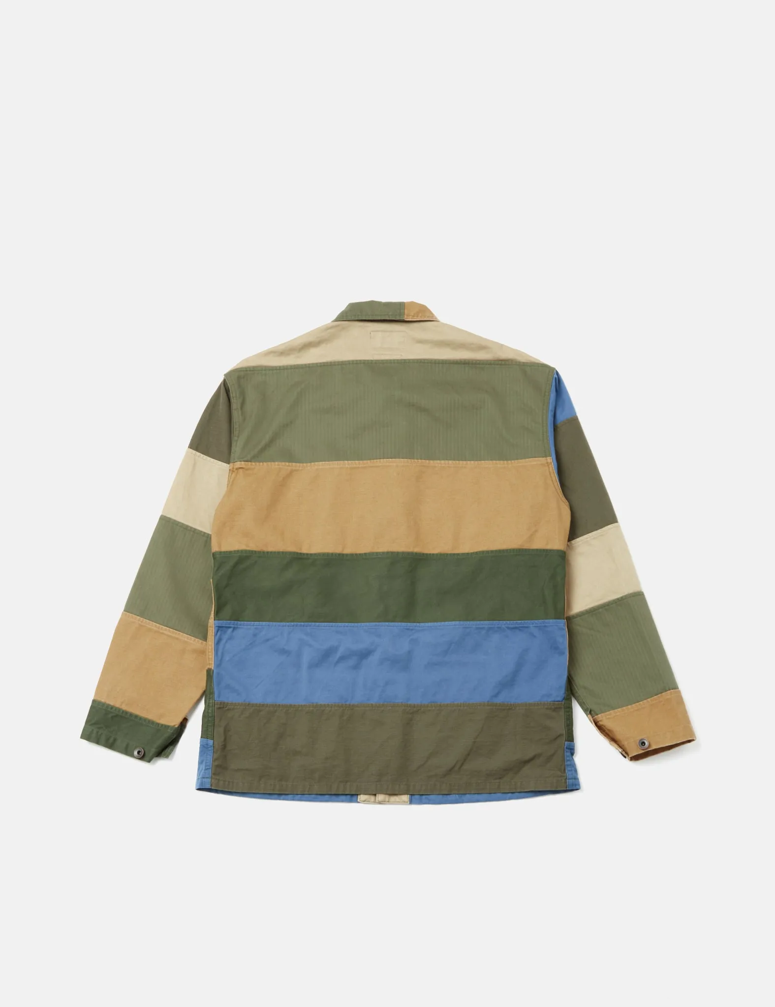 Beams Plus MIL Chore Jacket - Patchwork Green/Beige