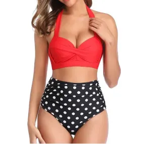 Bikini Set Ruched Swimwear Women Print Swimsuit Push Up High Waist Bikinis Plus Size Bathing Suit Beachwear