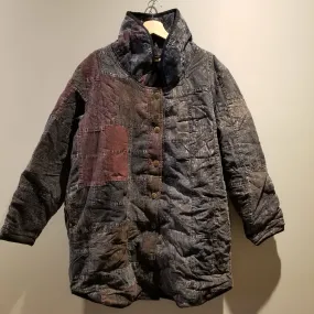 Black Stonewash Patchwork Winter Jacket 1of1