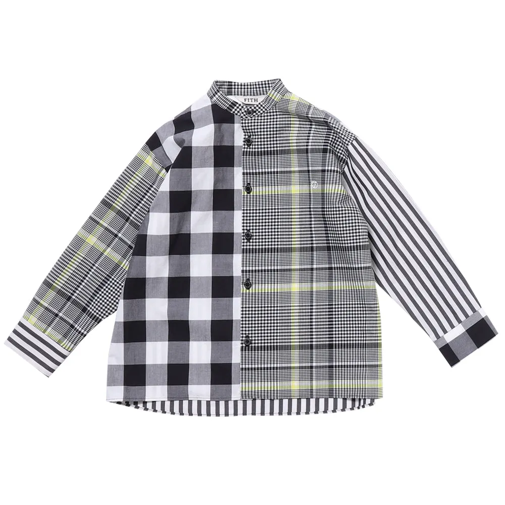 Black Stripe Mandarin Collar Shirt