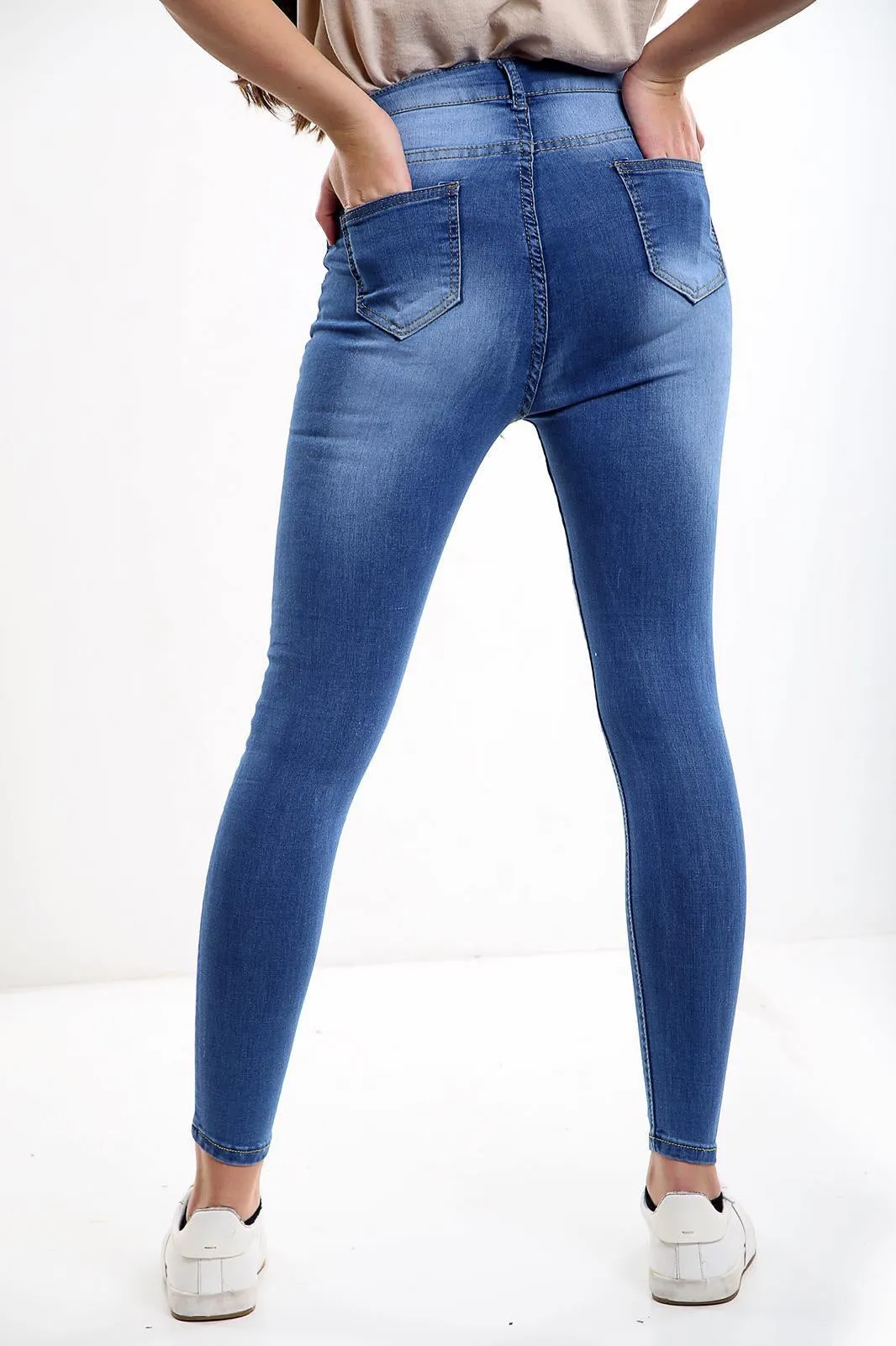 Blue Ladies High waisted jeans