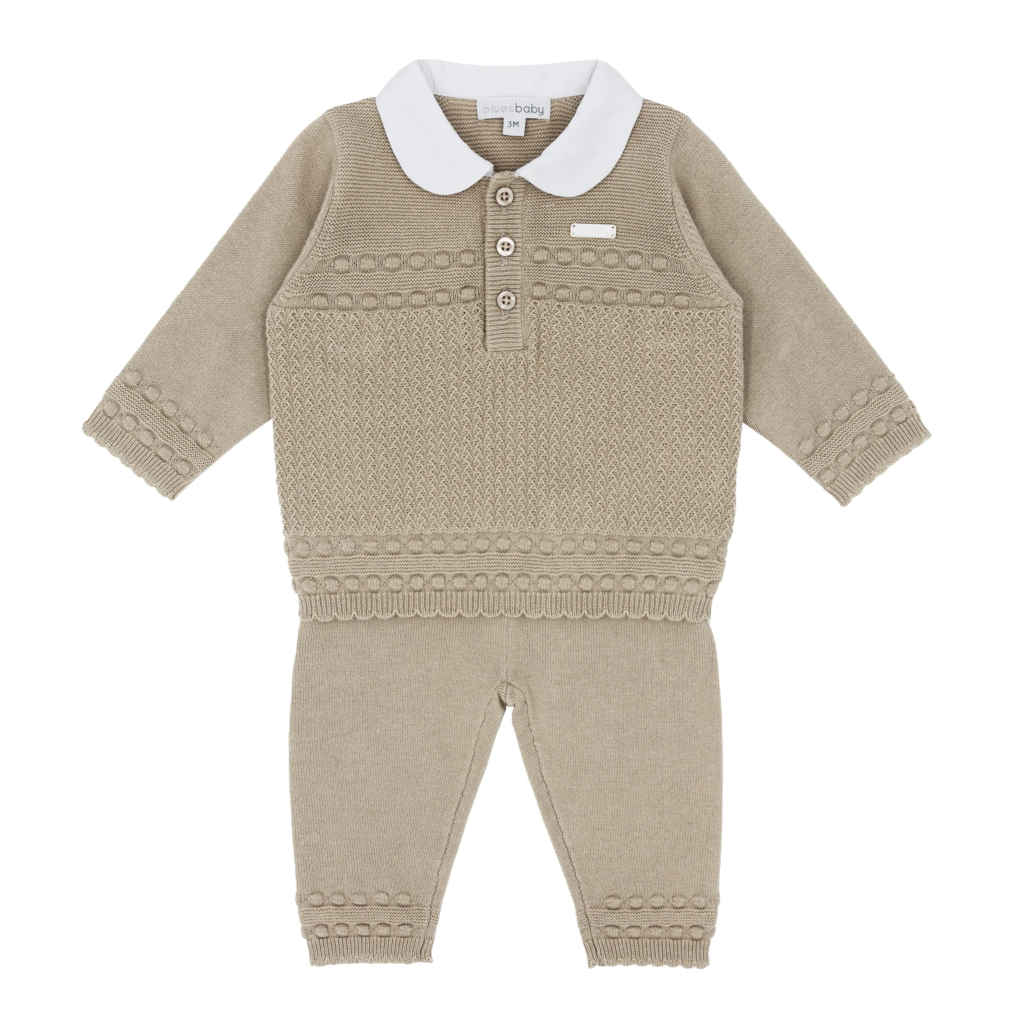 Blues Baby Boys Beige Valongo Collection Knitted Two Piece Set *Preorder