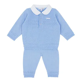 Blues Baby Boys Blue Valongo Collection Knitted Two Piece Set *Preorder