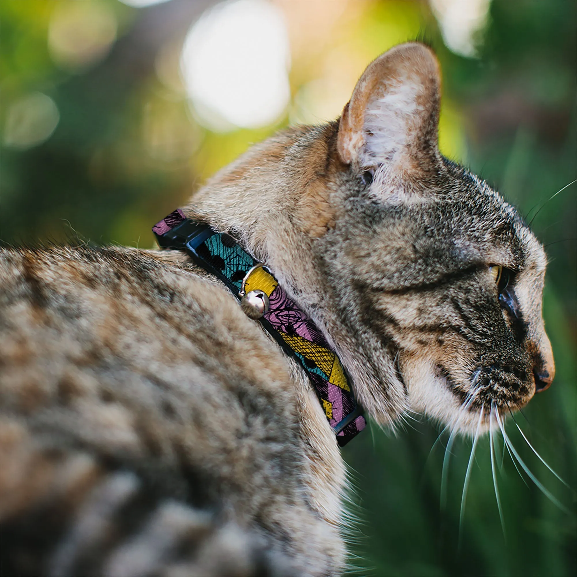 Breakaway Cat Collar with Bell - Nightmare Before Christmas Sally Dress Patchwork by Buckle-Down