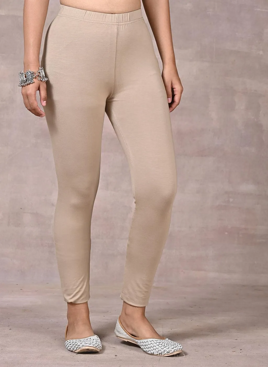 Bright Beige Plain Tight