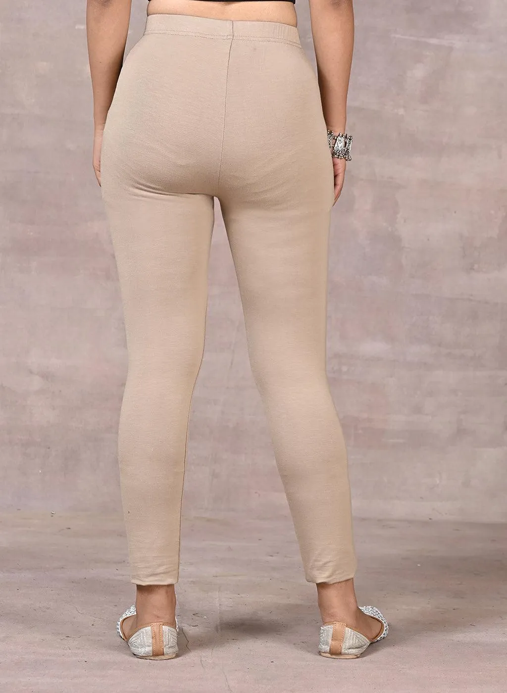 Bright Beige Plain Tight