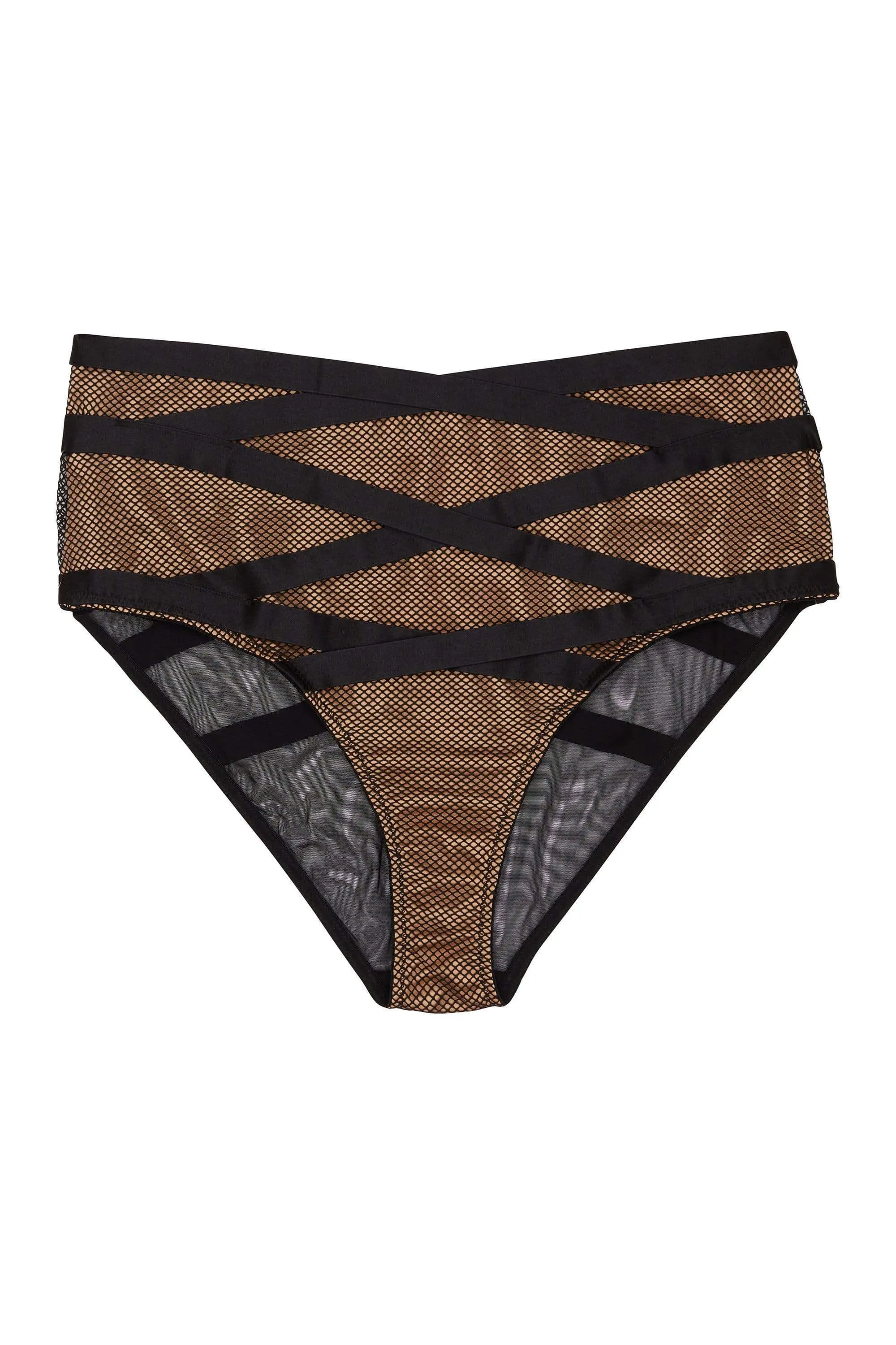 Brooklyn Fishnet Strappy High Waist Brief