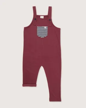 Burgundy Plain Dungarees