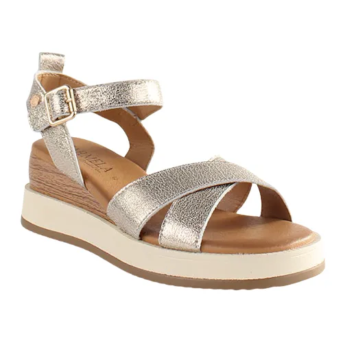 Carmela Ladies Wedge Sandals - 161611 - Gold