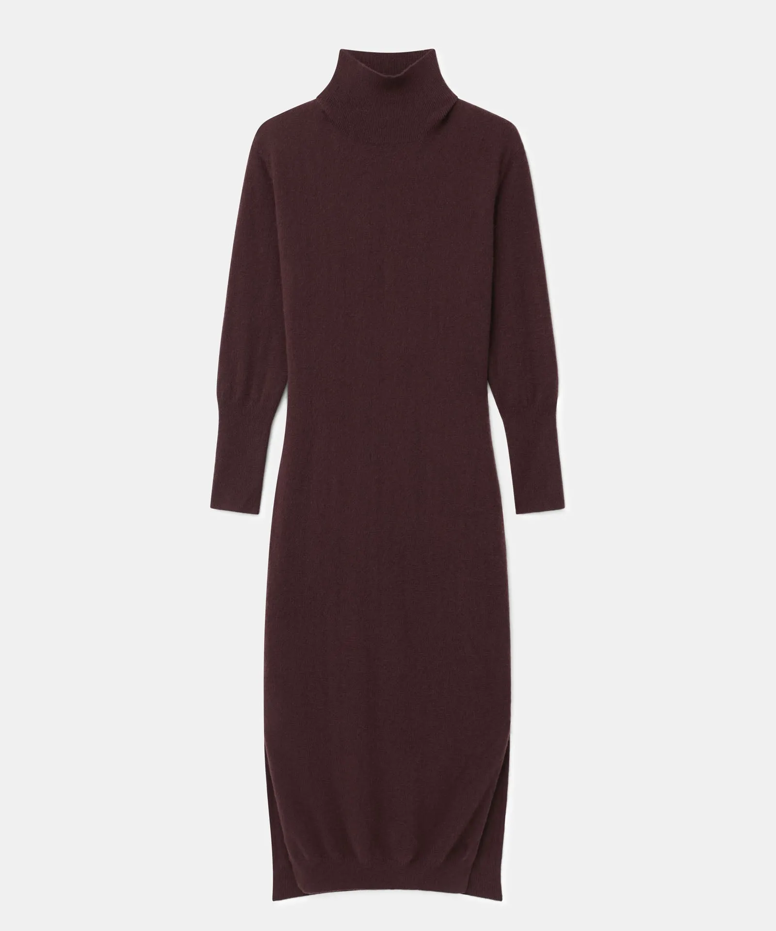 Cashmere Turtleneck Dress with Slits