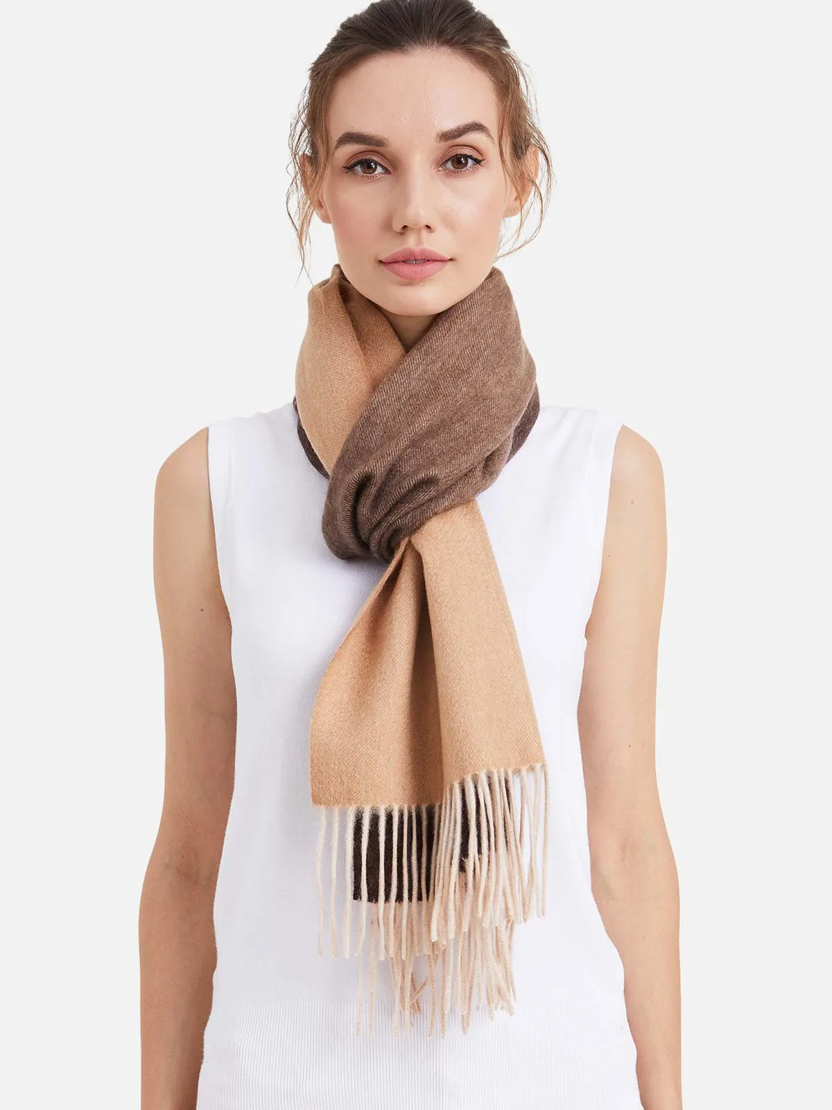 Chocolate Ombre Cashmere Scarf