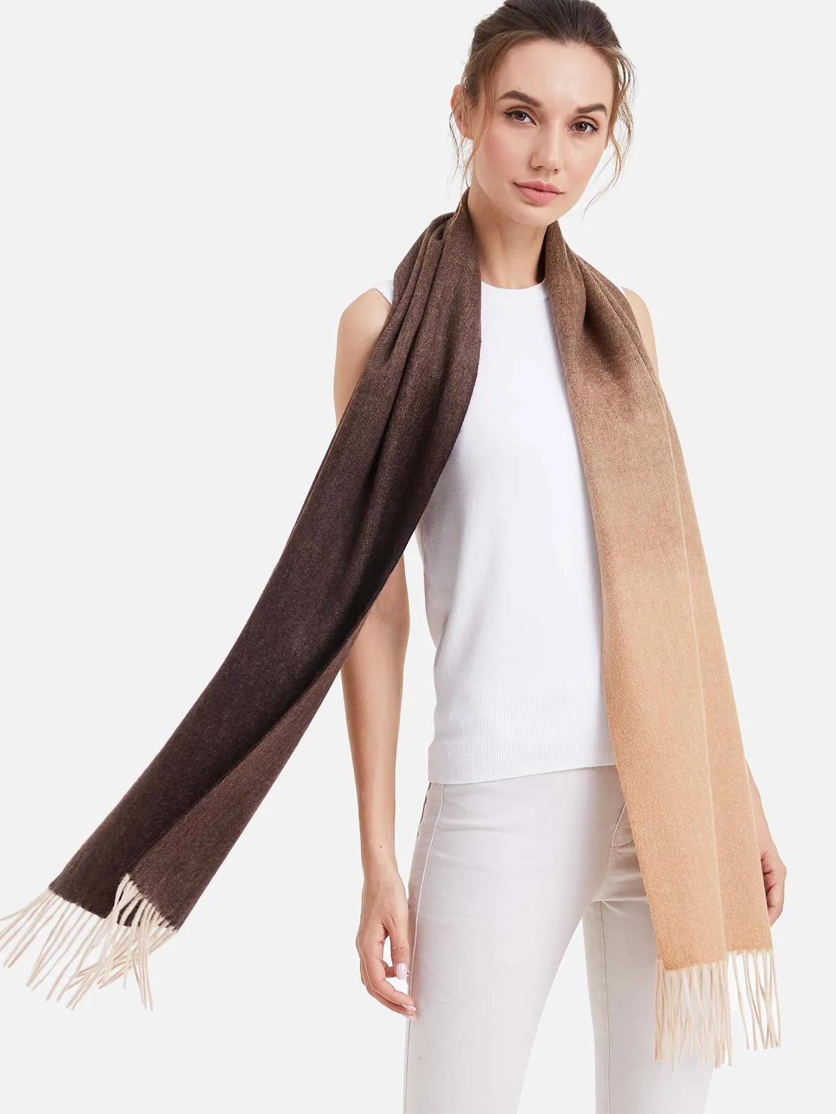 Chocolate Ombre Cashmere Scarf