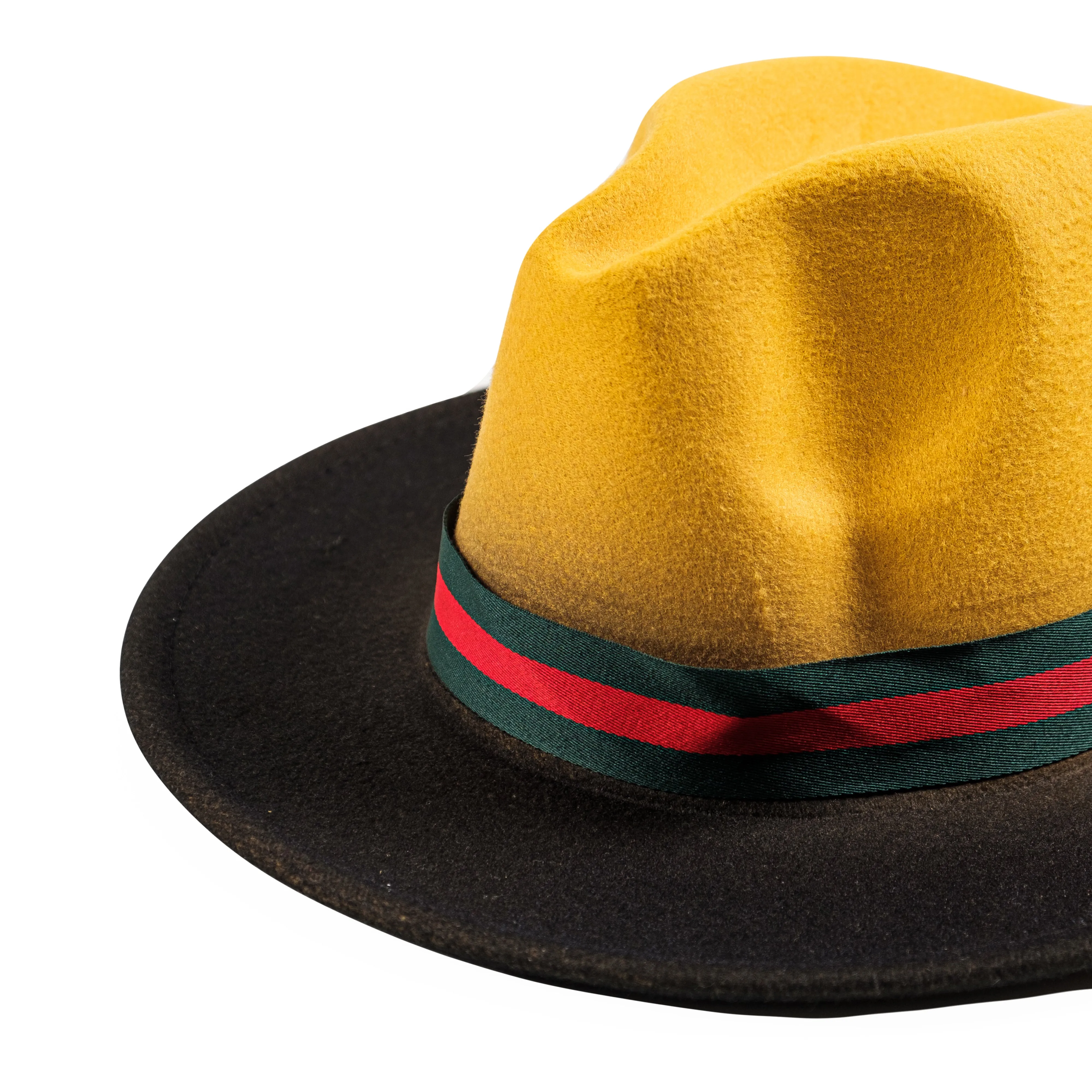 Chokore Double-tone Ombre Fedora Hat (Yellow & Black)