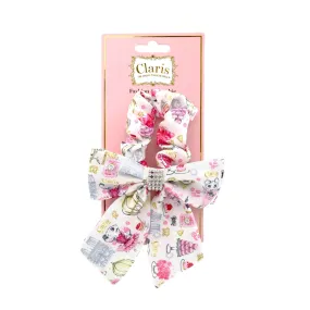 Claris Fashion Print Scrunchie with Bow