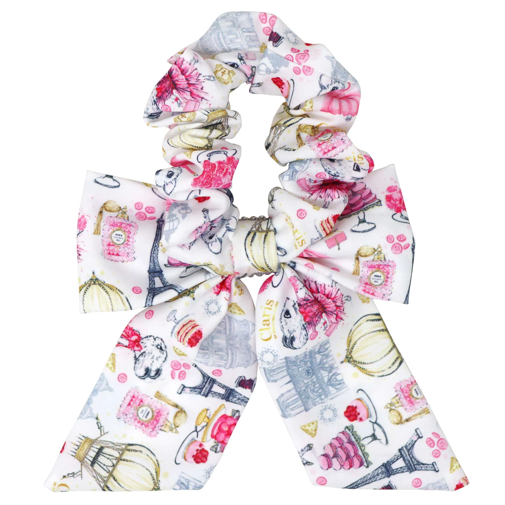 Claris Fashion Print Scrunchie with Bow