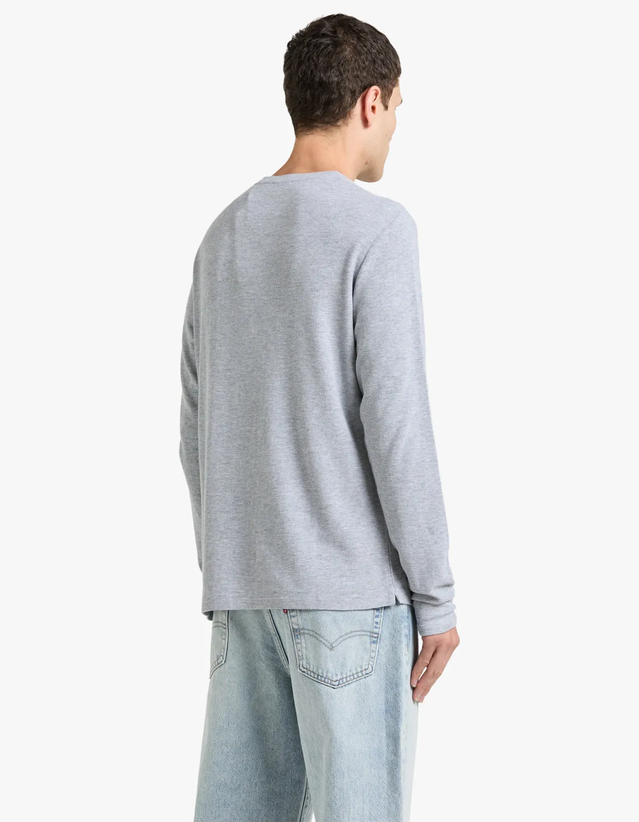 Clive L/S Waffle 3323 - Grey Melange 900