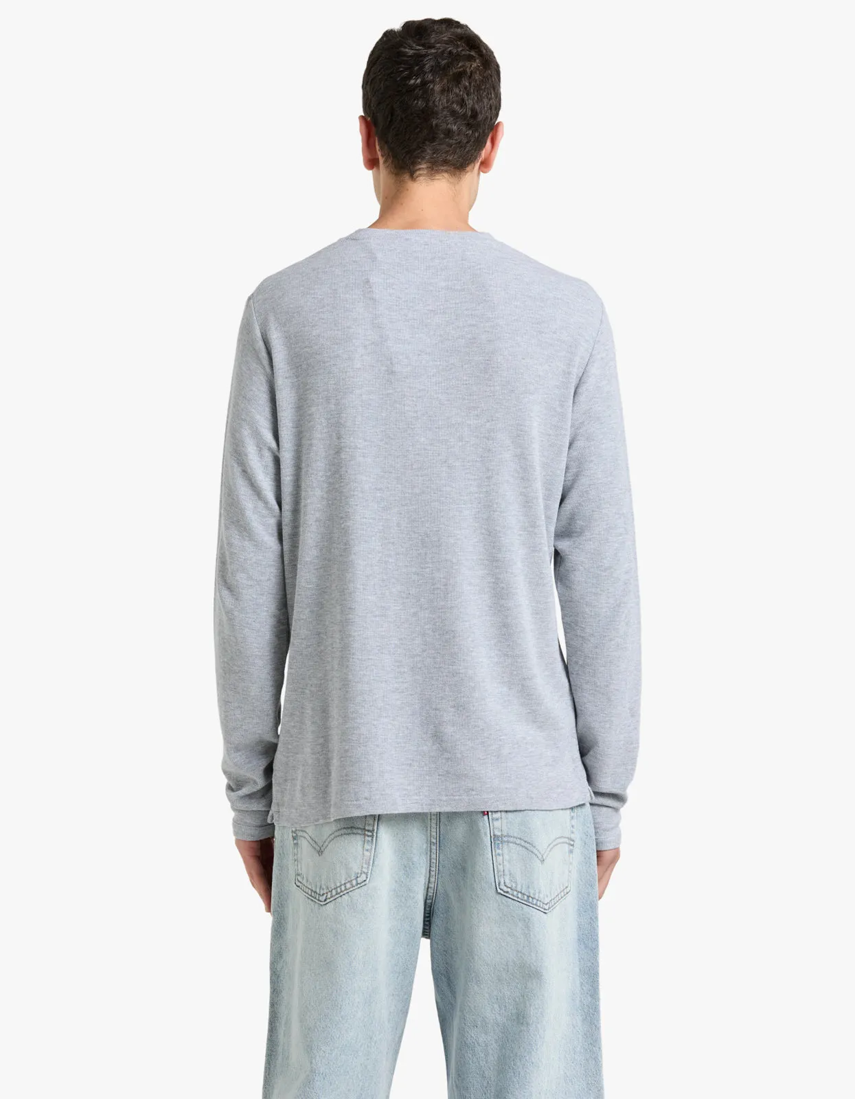 Clive L/S Waffle 3323 - Grey Melange 900