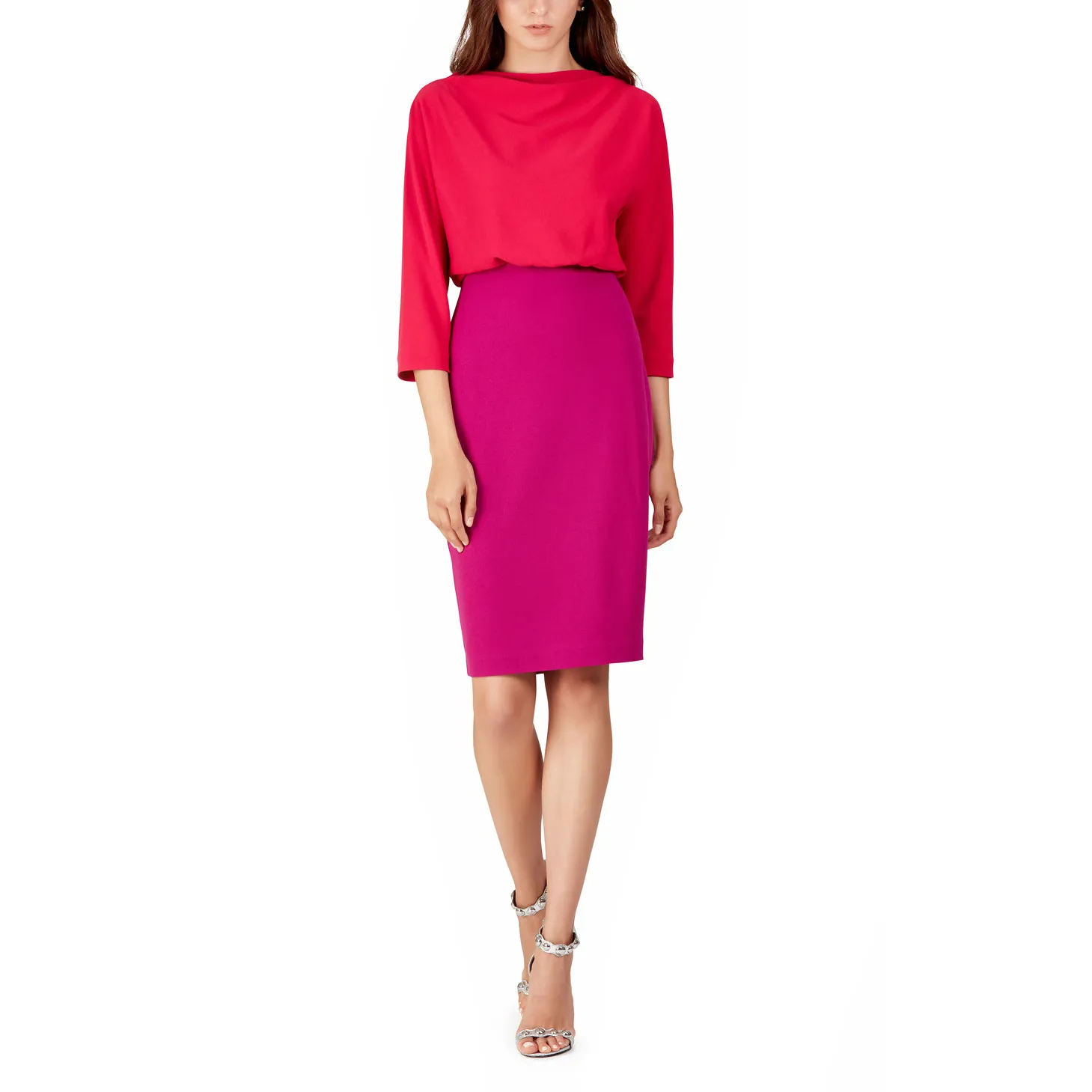 Colorblock Boatneck Sheath Dress