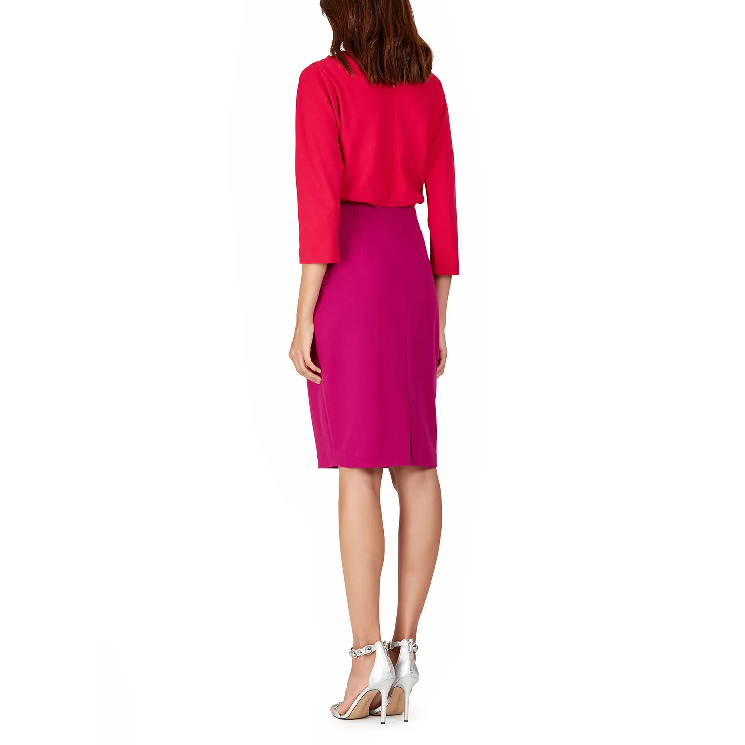 Colorblock Boatneck Sheath Dress