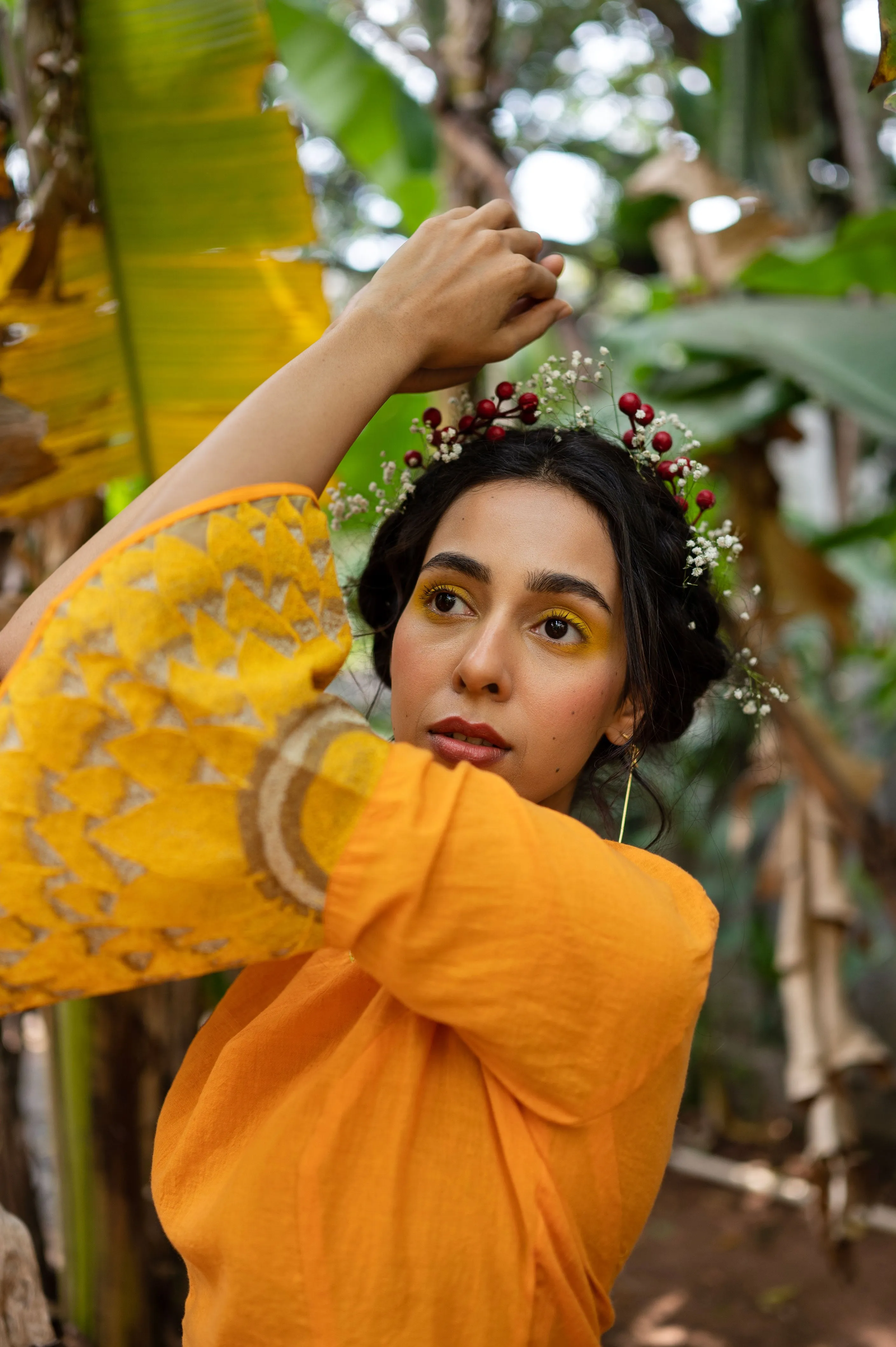 Cotton Crop top with large sunflower embroidery