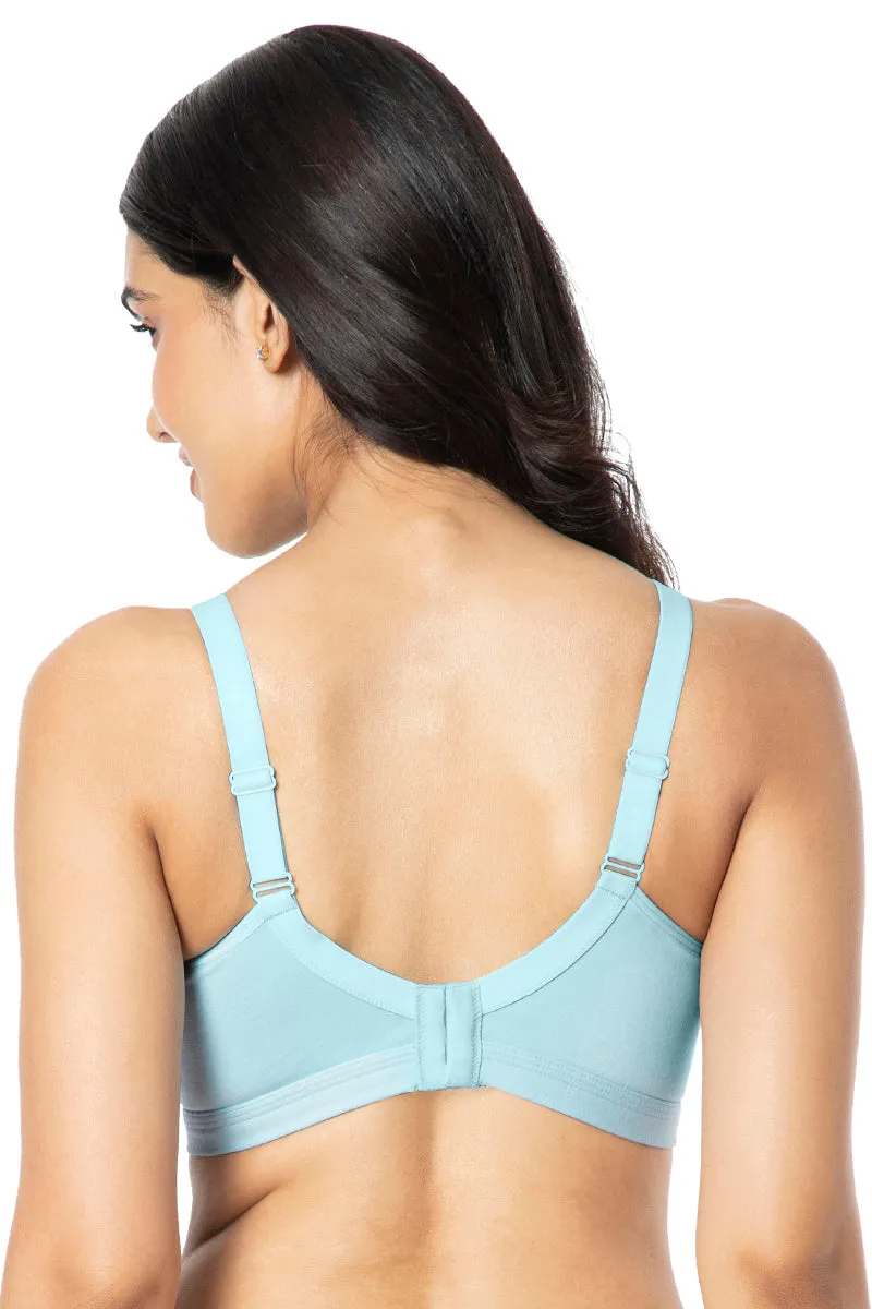 Cotton Chic Support Solid Non Padded Non-Wired Bra - Porcelain Blue