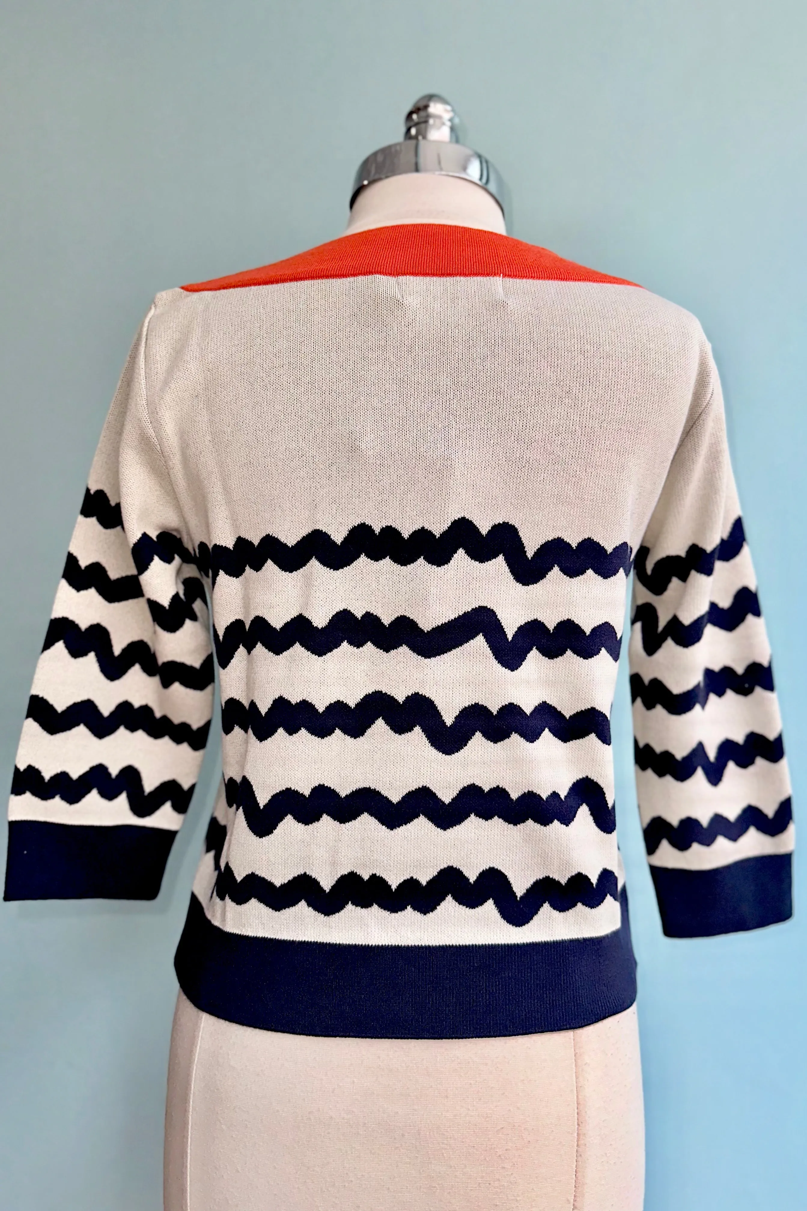 Cream Wave Stripe Ameilie Sweater by Palava